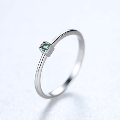 Silver Green Topaz Rings