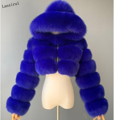 Furry Cropped Faux Fur Coat
