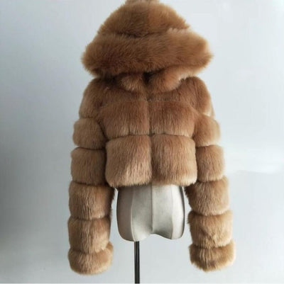 Furry Cropped Faux Fur Coat
