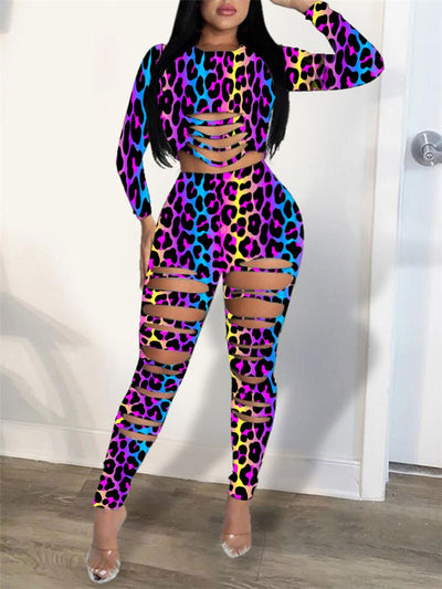 2 piece Ripped pants Set