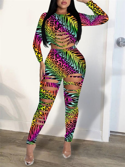 2 piece Ripped pants Set