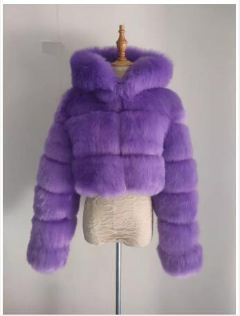 Furry Cropped Faux Fur Coat