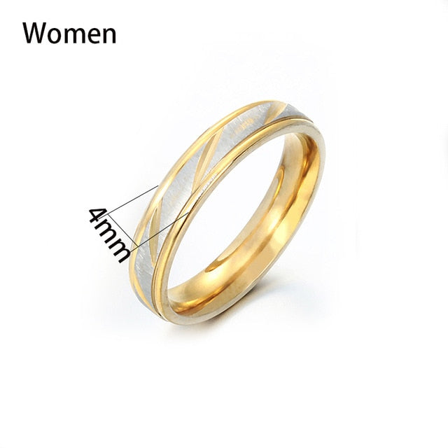 Titanium Steel Engrave Couple Rings