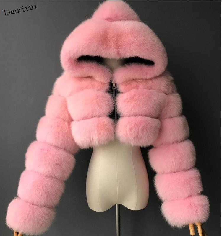 Furry Cropped Faux Fur Coat